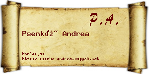 Psenkó Andrea névjegykártya